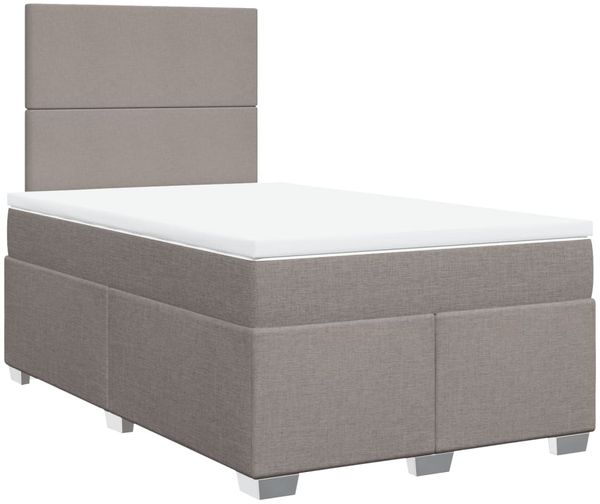 vidaXL Boxspringbett mit Matratze Taupe 120x200 cm Stoff 3292752 Bild 3
