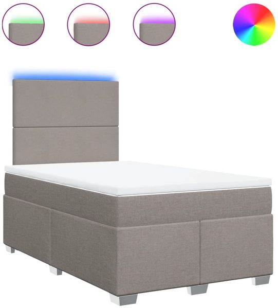vidaXL Boxspringbett mit Matratze Taupe 120x200 cm Stoff 3292752 Bild 2