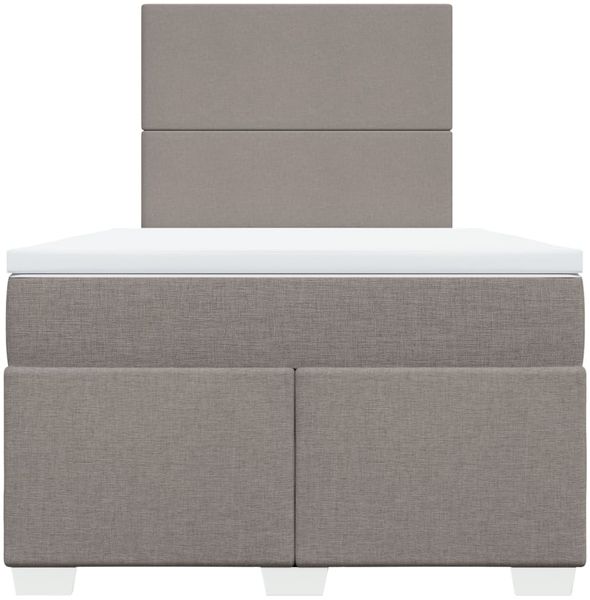 vidaXL Boxspringbett mit Matratze Taupe 120x200 cm Stoff 3292752 Bild 6