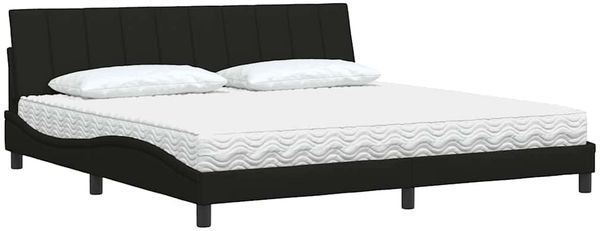 vidaXL Bett mit Matratze "Hanko" Schwarz 200x200 cm Stoff 3310554 Bild 4