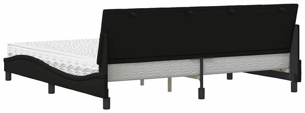 vidaXL Bett mit Matratze "Hanko" Schwarz 200x200 cm Stoff 3310554 Bild 7