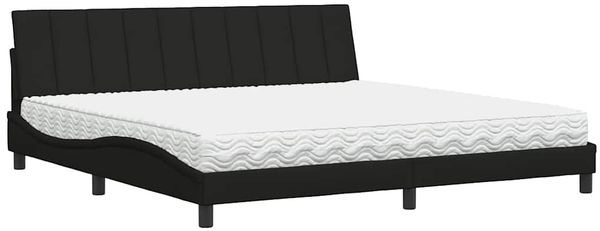 vidaXL Bett mit Matratze "Hanko" Schwarz 200x200 cm Stoff 3310554 Bild 2