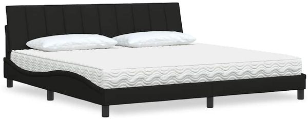 vidaXL Bett mit Matratze "Hanko" Schwarz 200x200 cm Stoff 3310554