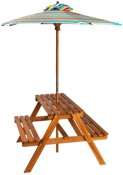 vidaXL Kinder-Picknicktisch mit Sonnenschirm 79x90x60 cm Akazienholz 43990