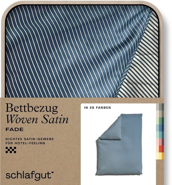 Schlafgut Bettbezug Premium Bettbezug Woven Fade Satin (1 St), (1 St), Ton-in-Ton Reißverschluss, Fadendichte von 300tc, Streifen, OEKO Tex
