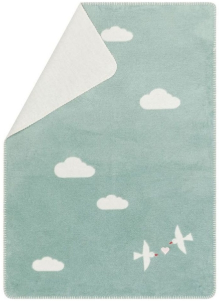 Babydecke Panda mit Stick 'Lovebirds' 75 x 100 cm, DAVID FUSSENEGGER