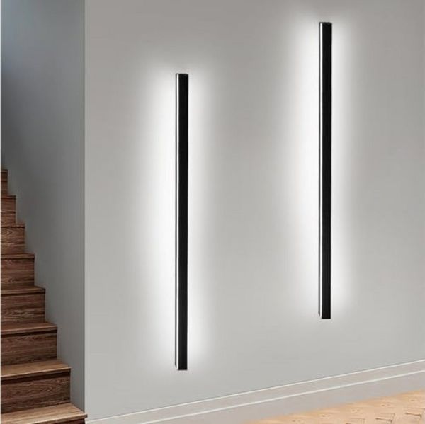 Nettlife LED Wandleuchte innen Schwarz 100cm 3000/6500K Flur Up Down Wandbeleuchtung, LED fest integriert, Kaltweiß, Flur Wohnzimmer Bett Treppenhaus Kinderzimmer Schlafzimmer