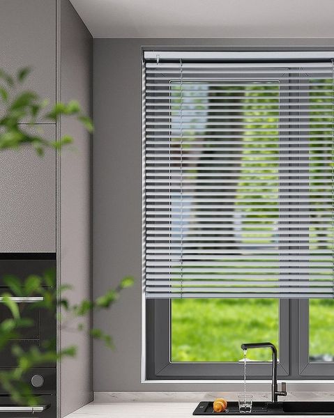 Sekey Jalousie Aluminium-Jalousie Klemmfix ohne Bohren für fenster Sichtschutz, freihängend, 25mm Alu-Lamellen, Klemmfix ohne Bohren, inkl. Zubehör