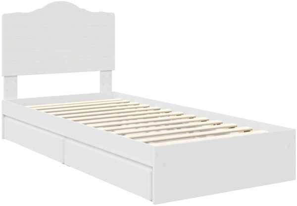 vidaXL Aufbewahrungsbett mit Schubladen Weiß 70 x 190 cm Holzwerkstoff 3413555 Bild 4