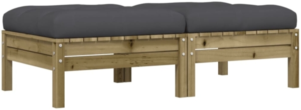 vidaXL Gartenhocker mit Kissen 2 Stk. Kiefernholz Imprägniert 838172