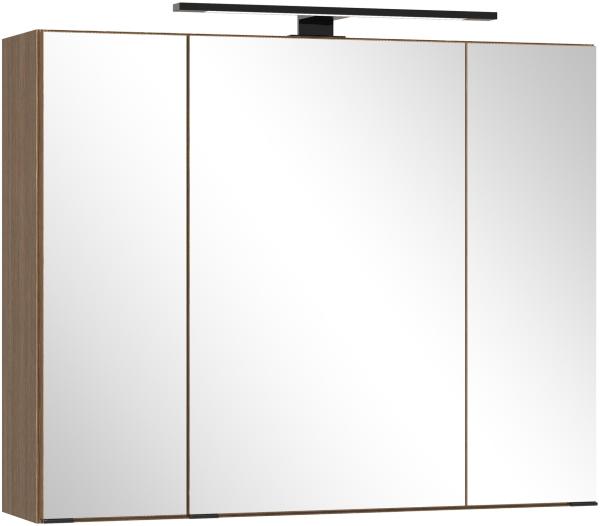 Badezimmerspiegelschrank >Lille< Canello-Eiche Dekor - 80x64x20cm (BxHxT)