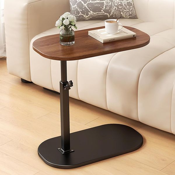 Höhenverstellbarer Schreibtisch mit wasserfester Platte, Für Homeoffice & Gaming Großfläche 37×23.8cm in Walnuss & Schwarz