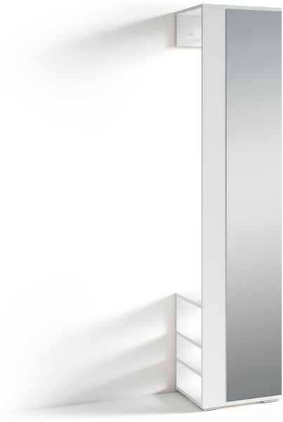 Hochschrank >BEN< in Weiß mit Spiegel 40 x 184 x 35 cm (BxHxT)