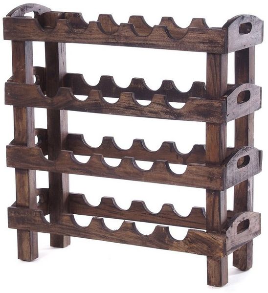 DESIGN DELIGHTS Weinregal WEINREGAL "RUSTIC", 66 x 61 x 24 cm(HxBxT), Altholz massiv, Flaschenhalte
