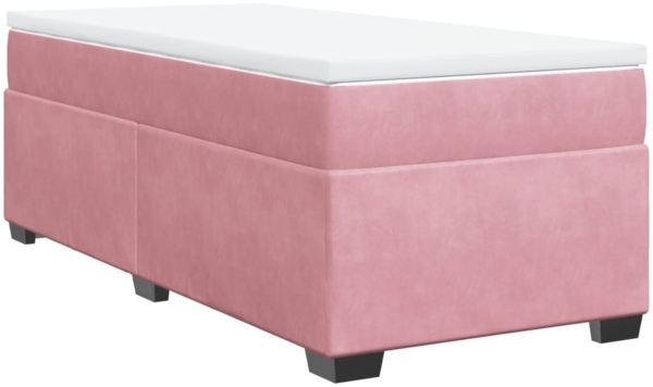 vidaXL Boxspringbett mit Matratze Rosa 90x190 cm Samt 3285256