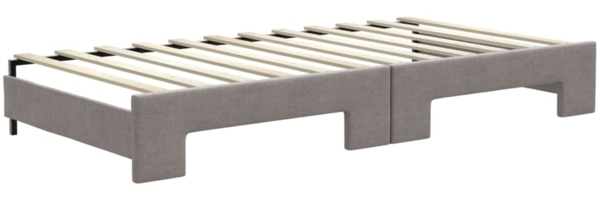 vidaXL Tagesbett Ausziehbar mit Matratzen Taupe 100x200 cm Stoff 3196604 Bild 4