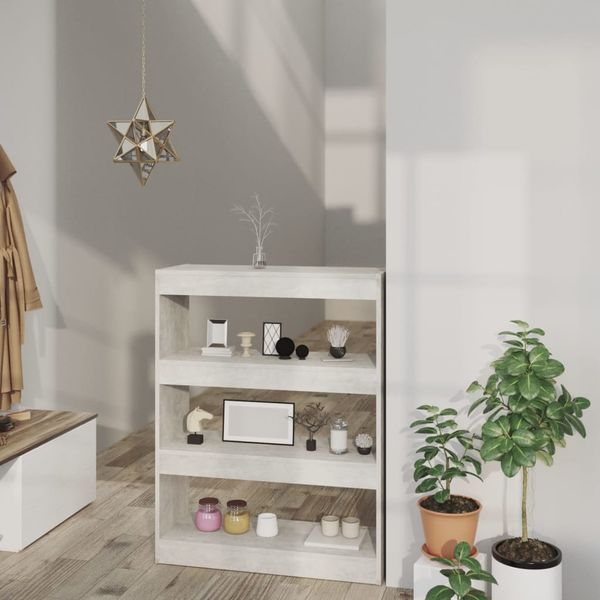 vidaXL Bücherregal/Raumteiler Betongrau 80x30x103 cm Holzwerkstoff 811704