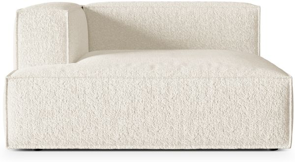 Micadoni Recamiere Nuria Groß 1-Sitzer Links Boucle Elfenbein