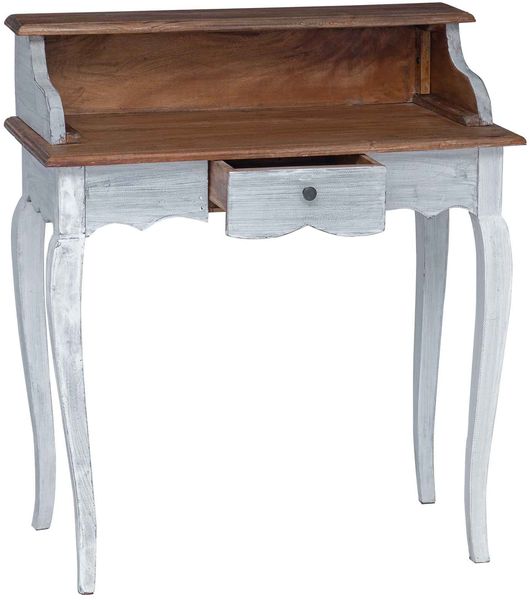 vidaXL Schreibtisch Braun und Weiß 80 x 40 x 92 cm Massivholz Mahagoni 42012408 Bild 4