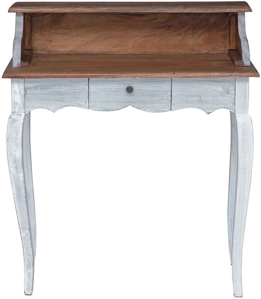 vidaXL Schreibtisch Braun und Weiß 80 x 40 x 92 cm Massivholz Mahagoni 42012408 Bild 5