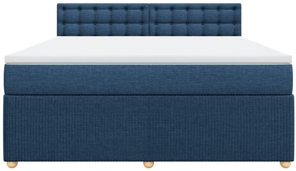 vidaXL Boxspringbett mit Matratze Blau 180x200 cm Stoff 3289855 Bild 6