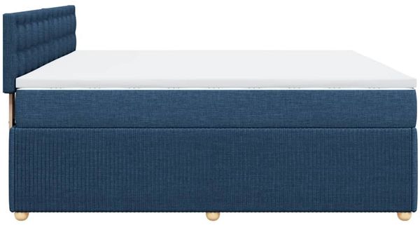 vidaXL Boxspringbett mit Matratze Blau 180x200 cm Stoff 3289855 Bild 7