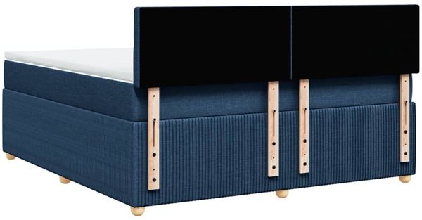 vidaXL Boxspringbett mit Matratze Blau 180x200 cm Stoff 3289855 Bild 8