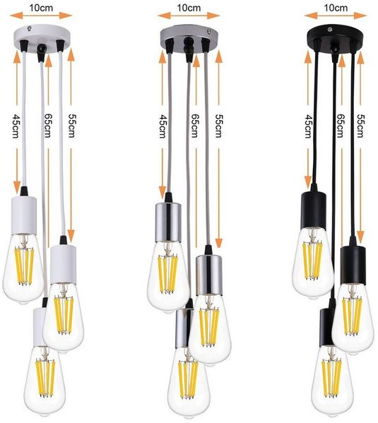 MUPOO LED Pendelleuchte LED 3 flammige Pendelleuchte Industrial für Esszimmer