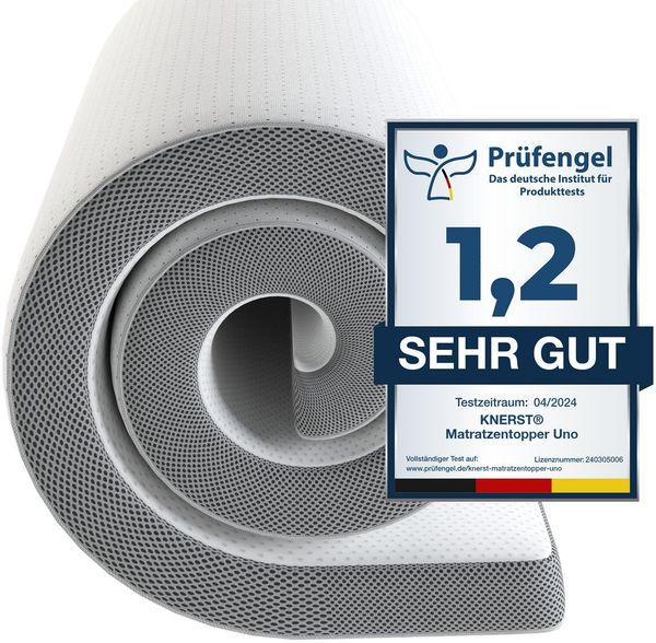 KNERST, Topper Matratzentopper 7-Zonen Komfort, 7cm Höhe, atmungsaktiv, pflegeleicht, 7 cm hoch, Komfortschaum mit Memory Schaum, 7 cm hoch Topper,waschbarer Bezug, rutschfest, ergonomisch