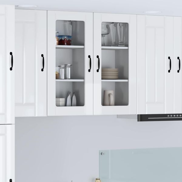 vidaXL Wandglas-Schrank LUCCA 2 pcs Hochglanz Weiß 40 x 31 x 80 cm 884994
