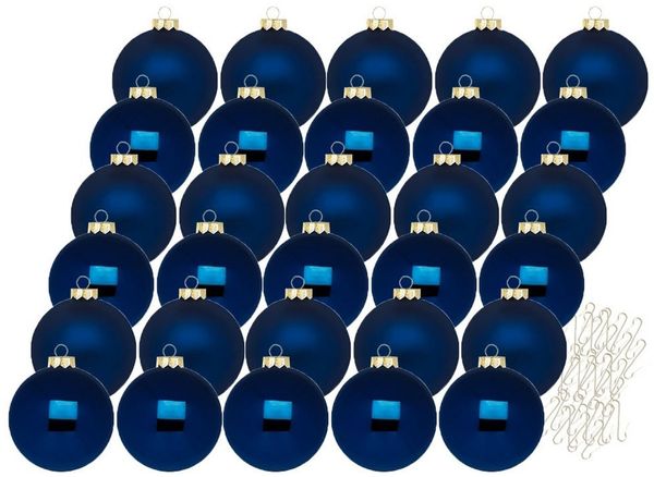 MAGIC by Inge Weihnachtsbaumkugel Weihnachtskugeln Midnight Blue 30 Stk 6cm + Haken