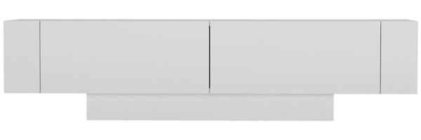 Calicosy 'MATERA' TV-Möbel mit 2 Türen und 2 weißen Wandregalen, Länge 150 cm - Weiß