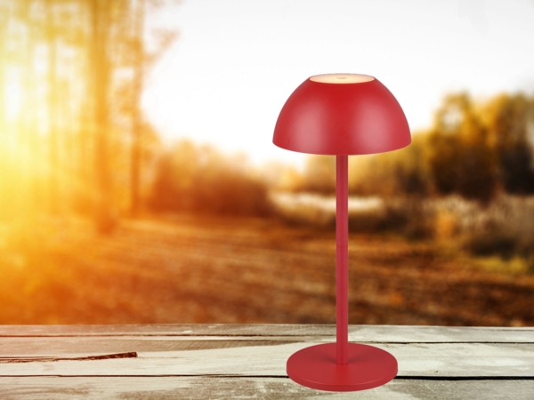 Reality Leuchten 'Ricardo' LED Akku-Tischleuchte, Kunststoff rot, 30 cm