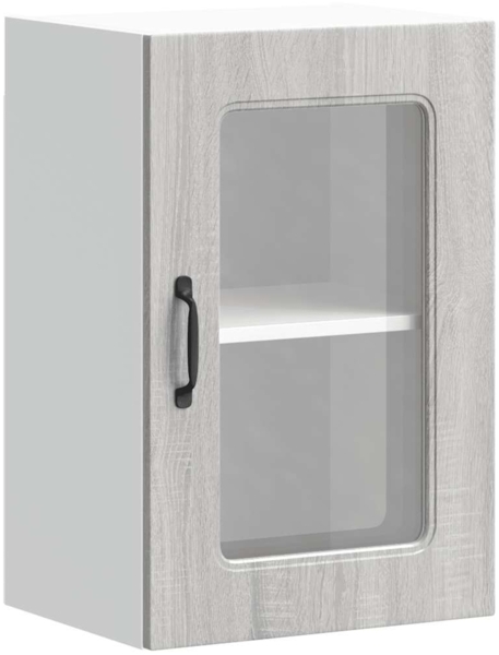 vidaXL Küchen-Hängeschrank mit Glastür Kalmar Grau Sonoma Holzwerkstoff 853533