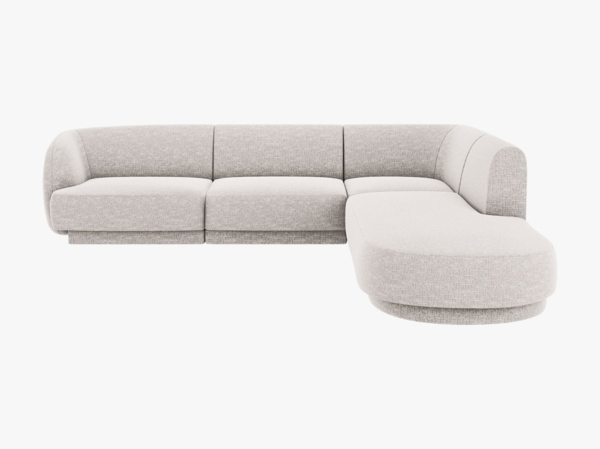 Micadoni Ecksofa Miley 6-Sitzer Rechts Chenille Eden Silber Bild 1