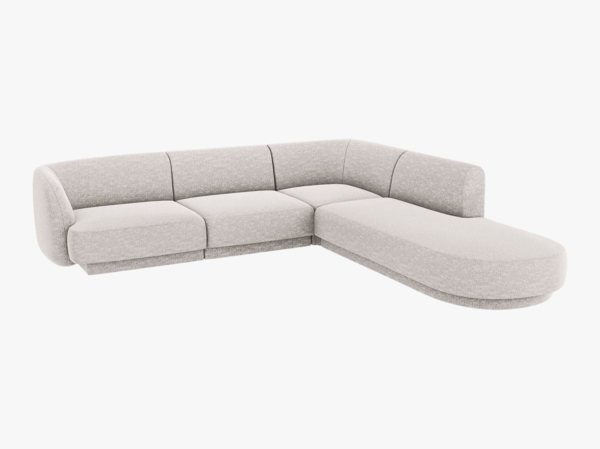 Micadoni Ecksofa Miley 6-Sitzer Rechts Chenille Eden Silber Bild 2
