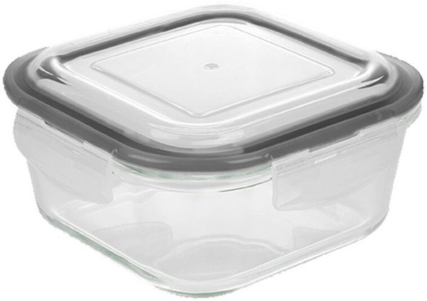 MICHELINO Aufbewahrungsglas Vorratsglas Glasbehälter mit Silikondeckel Eckig 500 ml