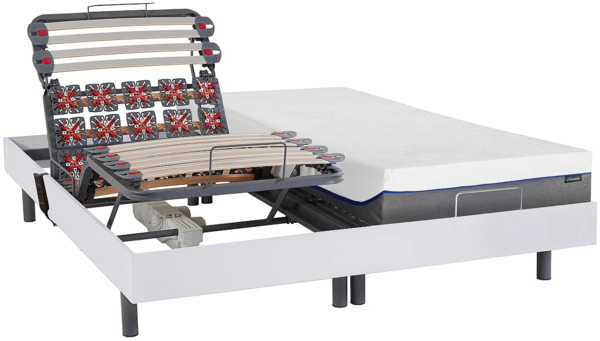 Vente-unique - Relaxbett elektrisch - Matratzen mit Memory Schaum - DIONYSOS von YSMÉE - mit OKIN-Motor - Weiß - 2 x 80 x 200 cm Bild 3