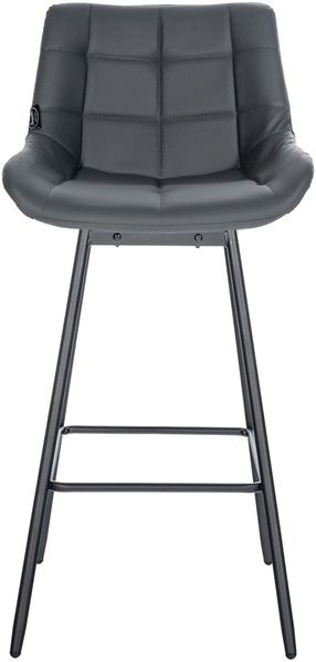 4er Set Barhocker VISEN - Kunstleder Grau 49x56x105 cm | Barstuhl Mit Lehne Drehbar Tresenhocker Tresenstuhl Kneipenhocker Kneipenstuhl