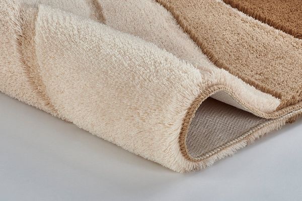 MEUSCH Badematte Ocean, Höhe 23 mm, rutschhemmend beschichtet, fußbodenheizungsgeeignet, Kunstfaser, Badteppich, Wellen Design, mit Farbverlauf, Hoch-Tief Effekt, waschbar