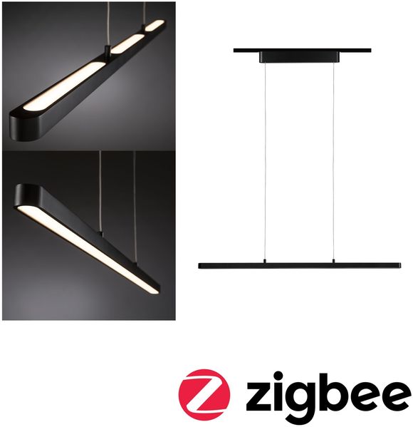 Paulmann 955. 79 URail LED Pendel Lento Smart Home Zigbee 100cm 3x1800lm 3x13,5W Tunable White dimmbar 230V Schwarz matt