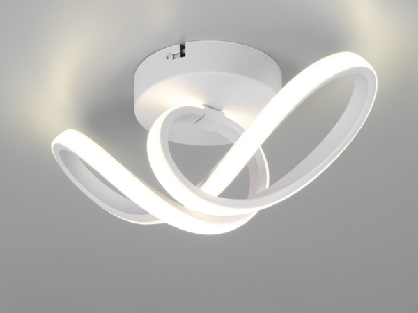 LED Decken- und Wandleuchte RUSA Metall in Weiß, Breite 28cm