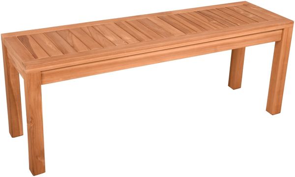 Gartenbank NADJA 2-Sitzer - 120cm Breit, Teak, Teakbraun | Terrassenbank Wetterfest Sitzbank Outdoor Bank