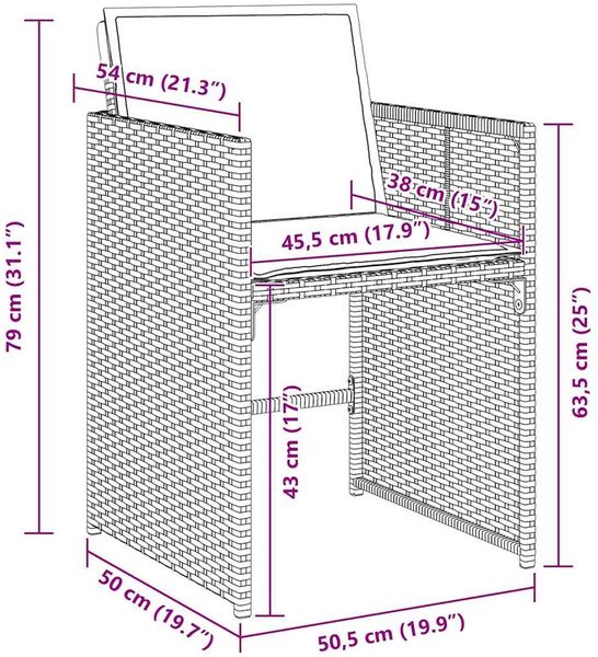 vidaXL Garten Essgruppe 5 pcs Grau Poly-Rattan 3380694 Bild 10