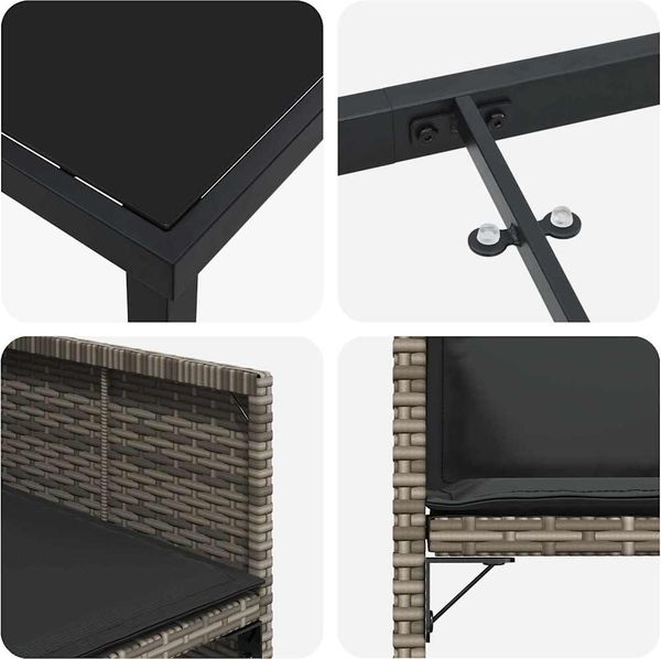 vidaXL Garten Essgruppe 5 pcs Grau Poly-Rattan 3380694 Bild 9