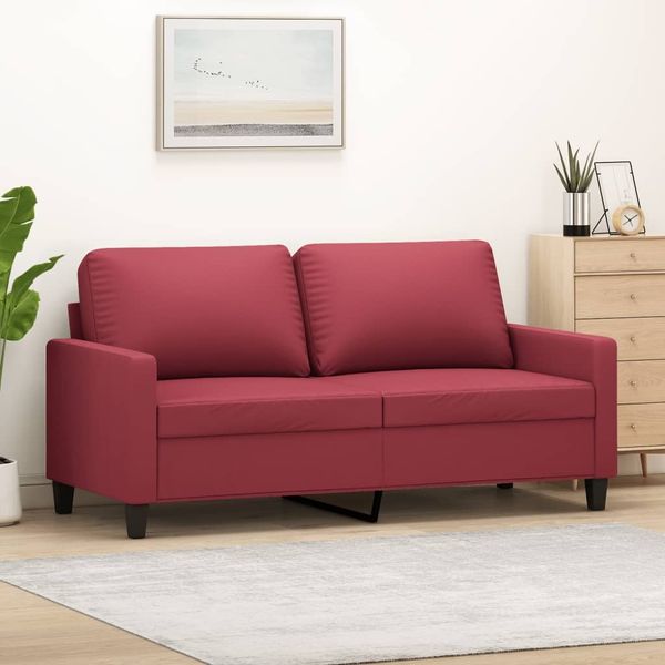 vidaXL 2-Sitzer-Sofa Weinrot 140 cm Kunstleder 359140