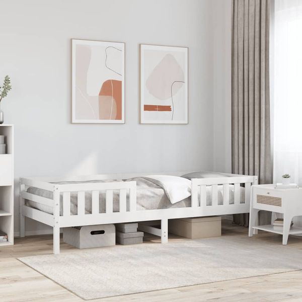 vidaXL Massivholzbett ohne Matratze Weiß 90x200 cm Kiefernholz 846974