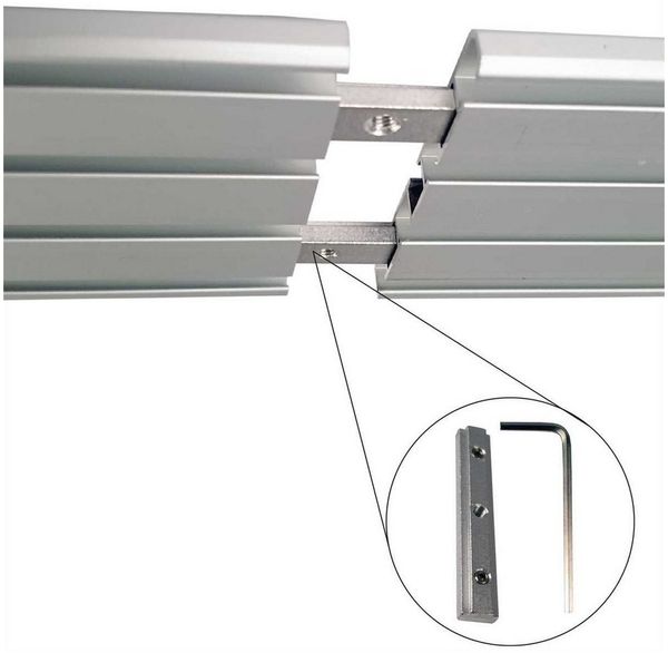 Bestlivings Gardinenschiene, 4-läufig, Fixmaß, Aluminium, verschraubte Aluminium Schiene (7mm), Längen bis 480cm, (4x120 cm) Bild 2