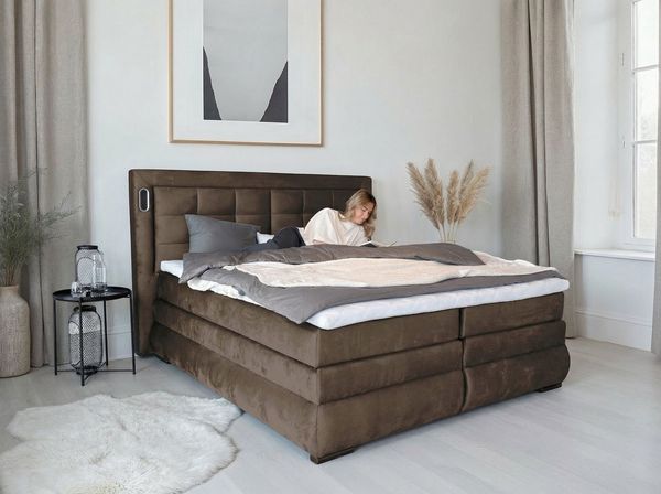 OTTO home Boxspringbett MIVVA inkl. Bettkasten & Topper, Komfortliegehöhe: 67 cm, in H3, H4 oder Hmix H3/H4, wahlweise mit oder ohne LED-Leuchten