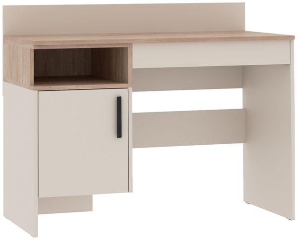 Marmex Möbel Grant 02C Schreibtisch, Schülerschreibtisch, Büroschreibtisch, laminierte Spanplatte, graubeige cashmere+cremona torro, 110x87x55 cm